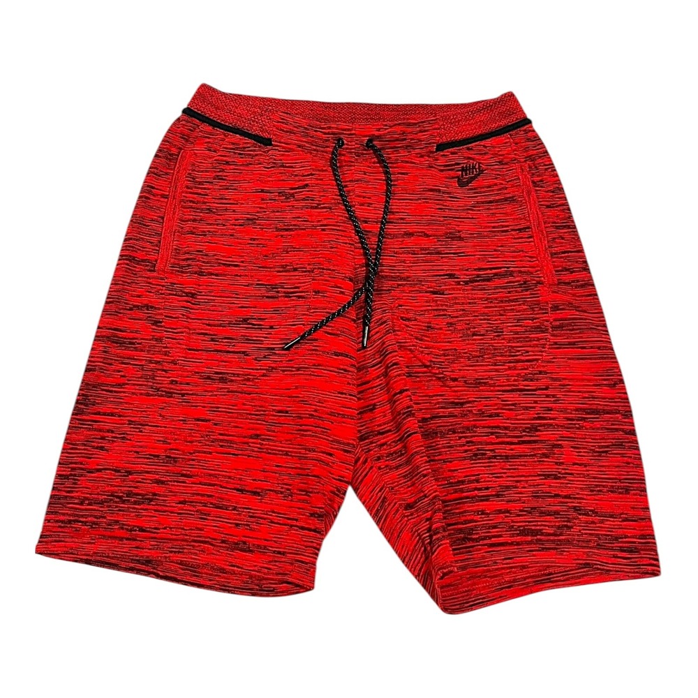 Nike Sportswear Tech Knit Shorts Mens XL Red Black Drawstring 728675-671